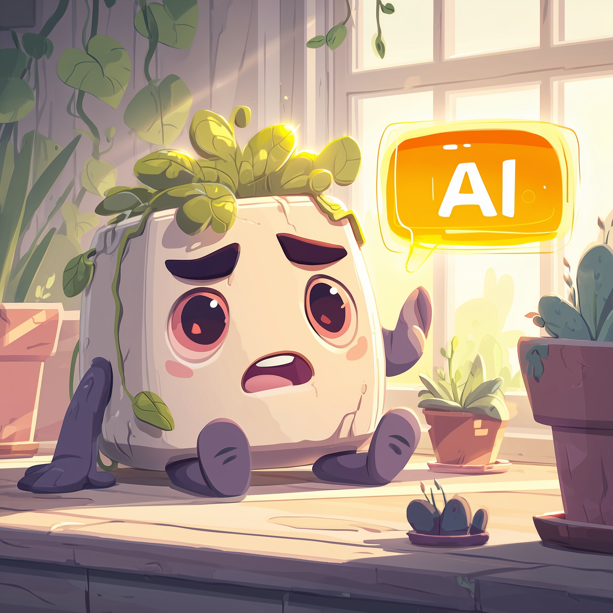 Sad plant needing care